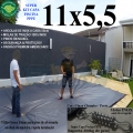 Capa para Piscina Super M: 11,0 x 5,5m PP/PE Cinza/Preto Cobertura Proteção +78m+78p+5b